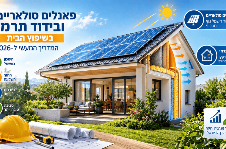 פאנלים סולאריים ובידוד תרמי בשיפוץ הבית: המדריך המעשי ל-2026
